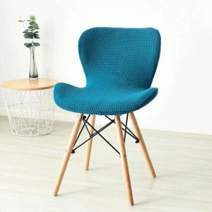 housse pour chaise scandinave bleu canard