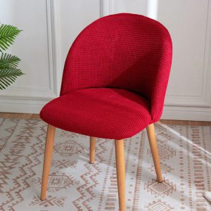 housse pour chaise scandinave rouge jacquard élégante