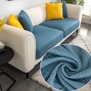 housse pour coussin d'assise de canapé bleu pétrole