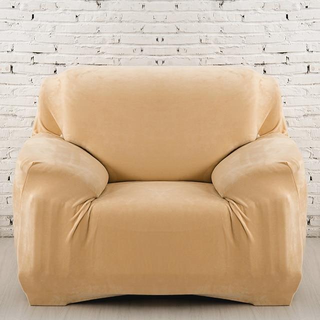housse pour fauteuil club velours beige