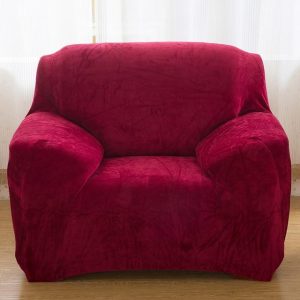 housse fauteuil club velours bordeaux