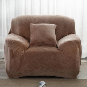housse mobilier velours café