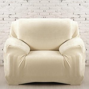 Housse Pour Fauteuil Club Velours Crème