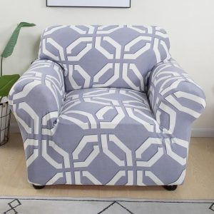 housse pour fauteuil club mosaïque gris