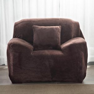 Housse Pour Fauteuil Club Velours Marron