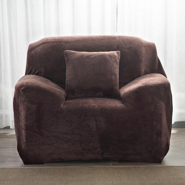 Housse Pour Fauteuil Club Velours Marron