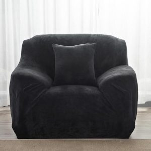 housse fauteuil club noir velours