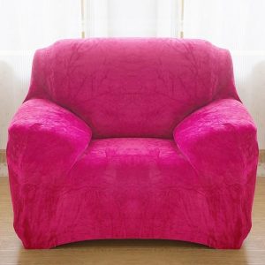 housse pour fauteuil club velours rose