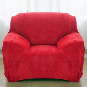 housse pour fauteuil club en velours rouge