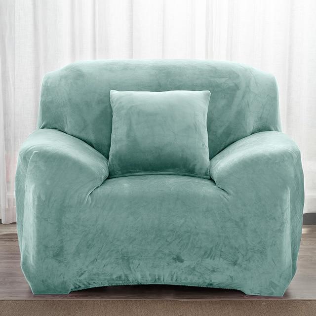housse pour fauteuil club velours turquoise