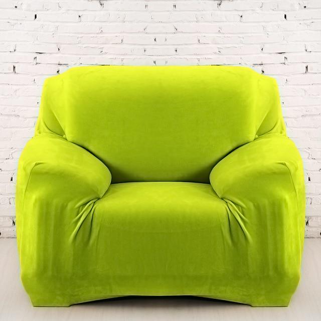 housse fauteuil club velours vert