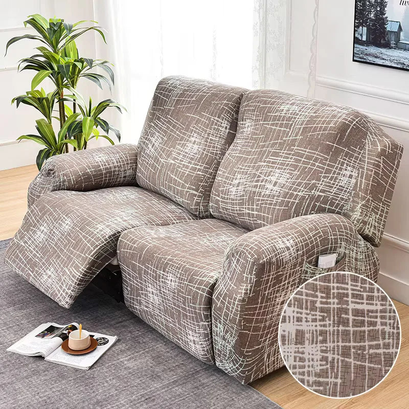 housse fauteuil relax ivoire marron