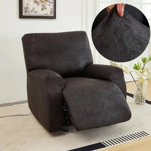 housse de fauteuil relax en similicuir noir