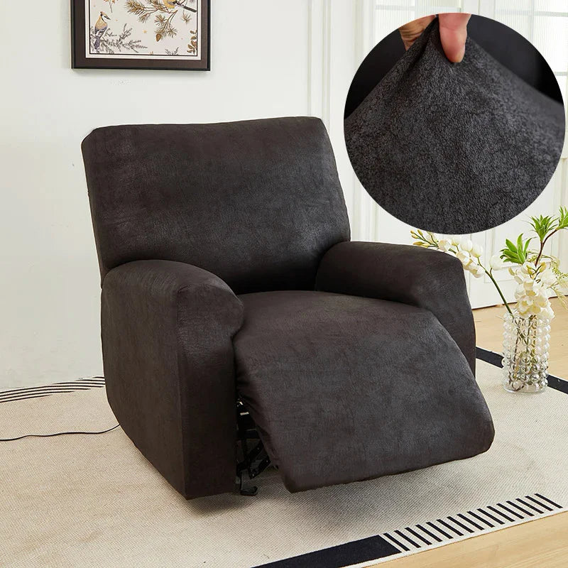 housse de fauteuil relax en similicuir noir