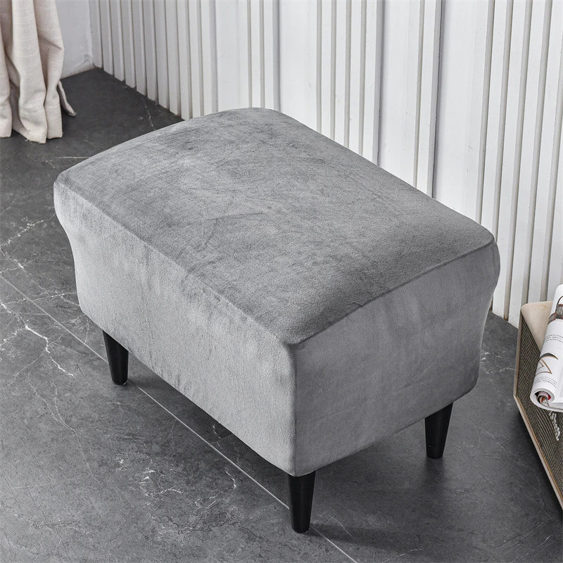 Fauteuil Crapaud avec housse en velours gris