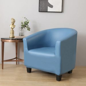 housse de fauteuil cabriolet cuir PU bleu ciel