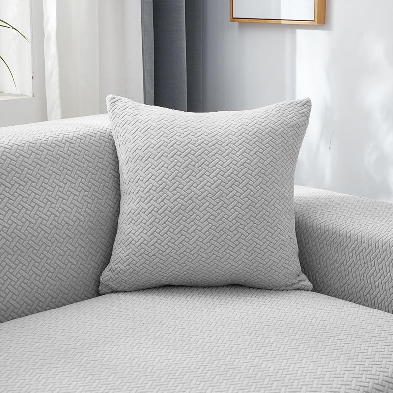 housse jacquard gris canapé d'angle