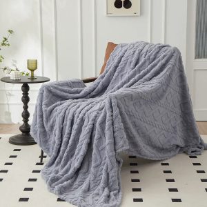 plaid canapé polaire gris