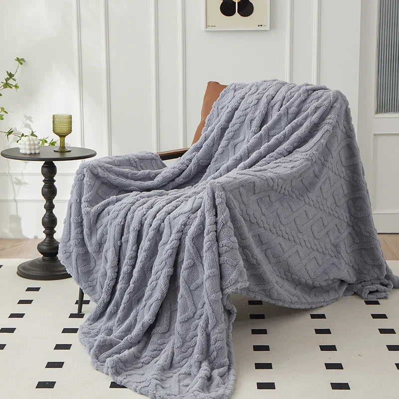 plaid canapé polaire gris