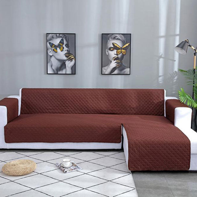 housse marron pour canapé d'angle