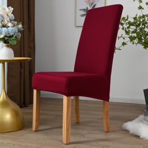 housse de chaise grande taille bordeaux