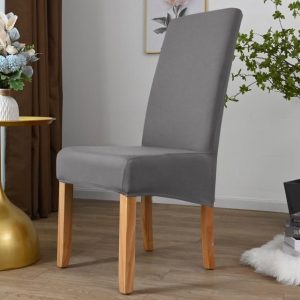 housse de chaise grande taille gris anthracite