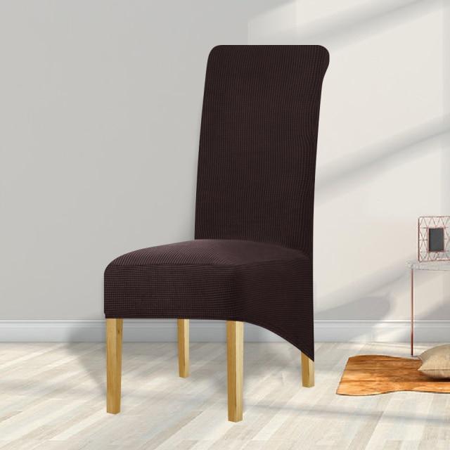 housse de chaise grande taille jacquard marron foncé