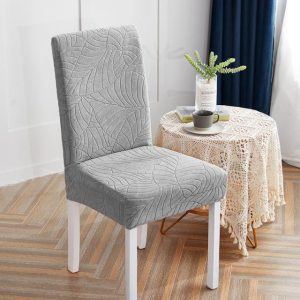 Housse de Chaise à Motifs Floraux Gris
