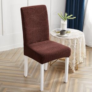 housse de chaise à motifs floraux marron