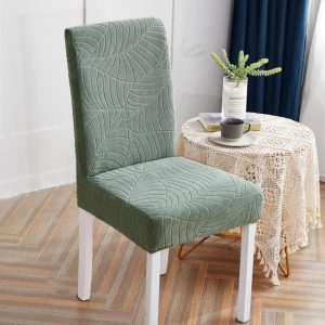 Housse de Chaise à Motifs Floraux Vert Amande