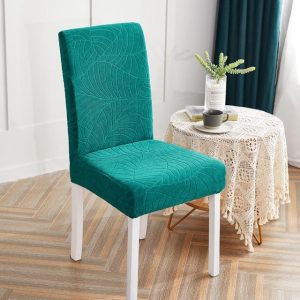 housse de chaise à motifs floraux vert canard