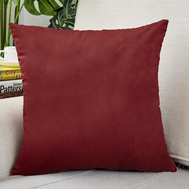 Housse de Coussin Velours Rouge Framboise