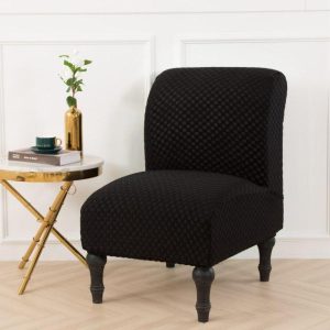 Housse de Fauteuil Crapaud Jacquard Noir élégante