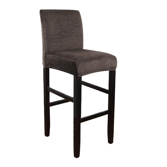 Housse de Tabouret de Bar Velours Marron Foncé