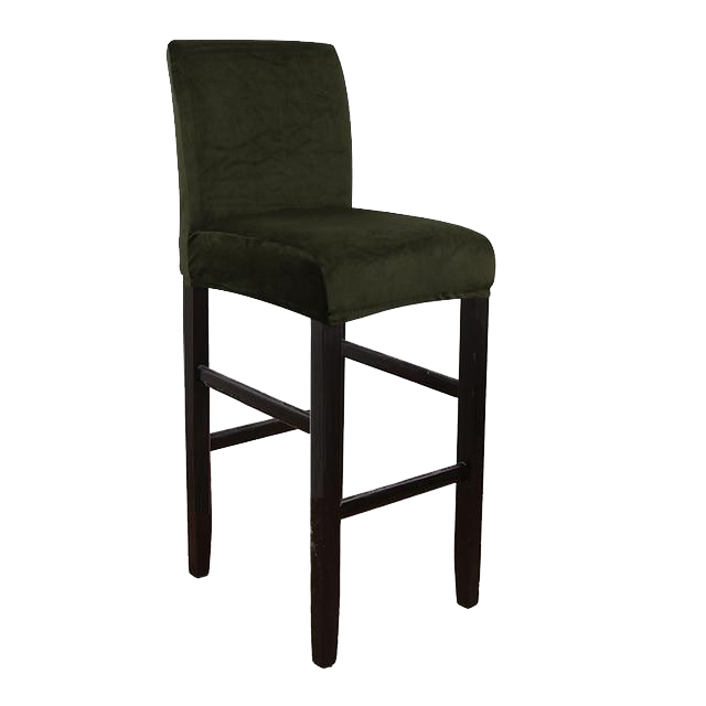 housse de tabouret de bar velours vert kaki