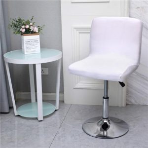 housse tabouret de bar blanc