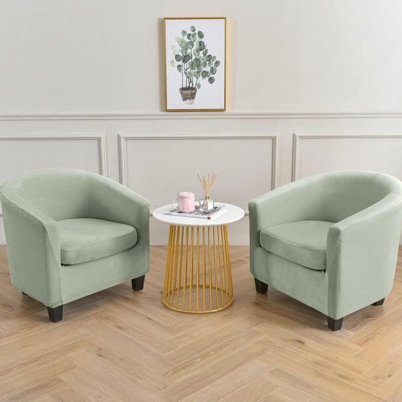 Fauteuil cabriolet vert amande avec housse