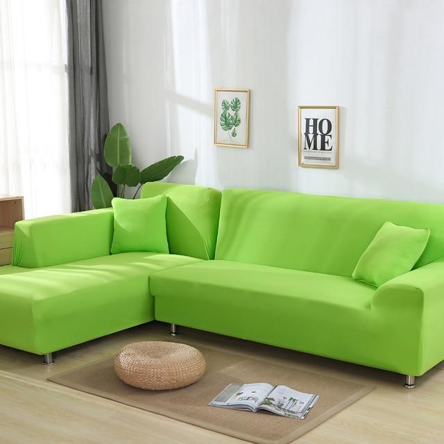 housse de canapé d'angle vert anis