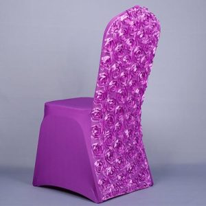 Housse de Chaise de Mariage Fleurs Violette