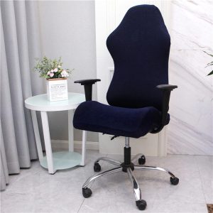 housse de chaise gamer jacquard bleu marine