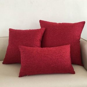 housse de coussin bordeaux 50x50