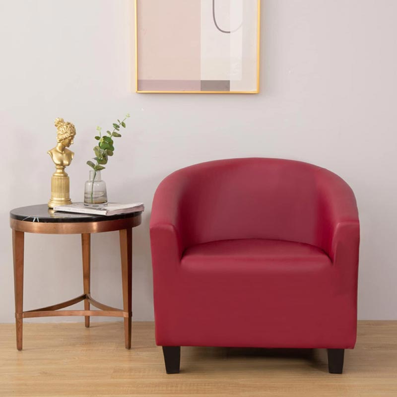 housse fauteuil cuir bordeaux