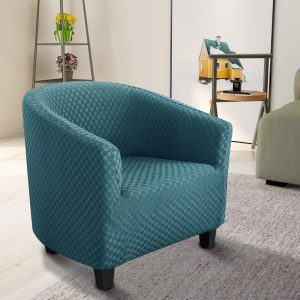 housse de fauteuil cabriolet damier bleu canard élégante