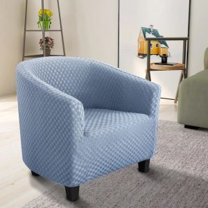 housse de fauteuil cabriolet damier bleu ciel