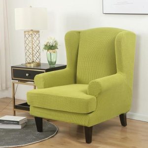 Housse de Fauteuil Crapaud Jacquard Vert Anis