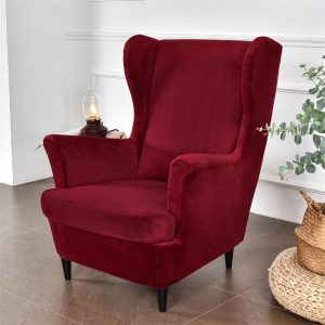 housse de fauteuil crapaud velours rouge