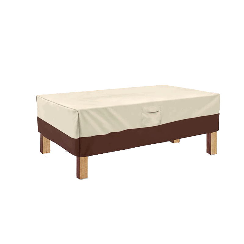 housse de salon de jardin marron et beige
