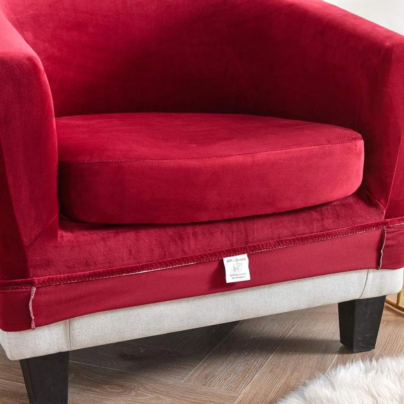 housse rouge pour fauteuil en velours