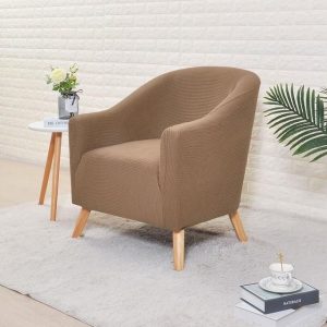 housse fauteuil cabriolet jacquard camel