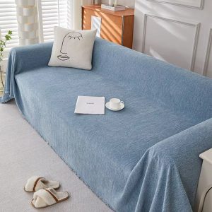 jeté de canapé bleu apaisant
